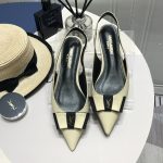 SAINT LAURENT ANAIS BOW SLINGBACKS CREAM 6308861Z