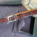 BERLUTI VENEZIA SCRITTO BELT RED BROWN C0020-R1