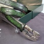 BERLUTI VENEZIA SCRITTO BELT GREEN C0020-R1
