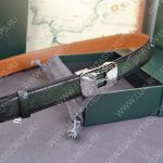 BERLUTI SIGNATURE SCRITTO LEATHER BELT GREEN C0063