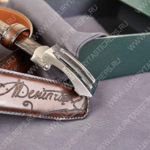 BERLUTI SIGNATURE SCRITTO LEATHER BELT TOBACCO BIS C0063 - Image 5