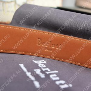 BERLUTI SIGNATURE SCRITTO LEATHER BELT TOBACCO BIS C0063 - Image 7