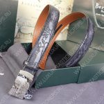 BERLUTI SIGNATURE SCRITTO LEATHER BELT BLACK C0063