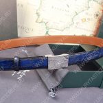 BERLUTI SIGNATURE SCRITTO LEATHER BELT BLUE C0063