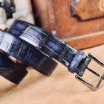 BERLUTI CLASSIC ALLIGATOR REVERSIBLE BELT DARK BLUE C0035-E2