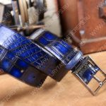BERLUTI ALLIGATOR BELT BLUE C0035-E2