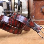 BERLUTI ALLIGATOR BELT RED C0035-E2