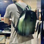 BERLUTI LEATHER BACKPACK GREEN S1223-V1