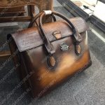 BERLUTI E'MIO LEATHER BRIEFCASE BROWN E_MIO_III-V1