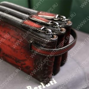 BERLUTI TIRIWA SCRITTO LEATHER POUCH REDDISH BROWN TIRIWA_NEO-JOUR-V2 - Image 3