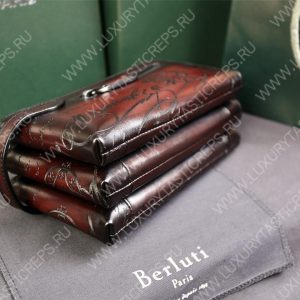 BERLUTI TIRIWA SCRITTO LEATHER POUCH REDDISH BROWN TIRIWA_NEO-JOUR-V2 - Image 4
