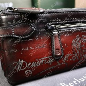 BERLUTI TIRIWA SCRITTO LEATHER POUCH REDDISH BROWN TIRIWA_NEO-JOUR-V2 - Image 5