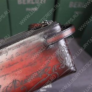 BERLUTI TIRIWA SCRITTO LEATHER POUCH REDDISH BROWN TIRIWA_NEO-JOUR-V2 - Image 6