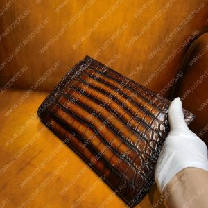 BERLUTI TERSIO ALLIGATOR LEATHER POUCH BROWN TERSIO-ALLIGATOR-E2 - Image 3