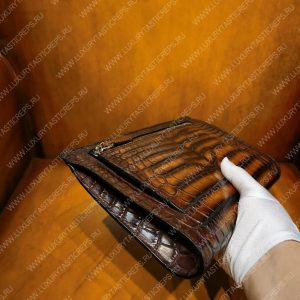 BERLUTI TERSIO ALLIGATOR LEATHER POUCH BROWN TERSIO-ALLIGATOR-E2 - Image 4