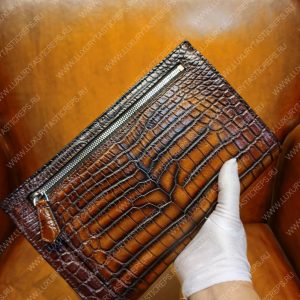 BERLUTI TERSIO ALLIGATOR LEATHER POUCH BROWN TERSIO-ALLIGATOR-E2 - Image 6