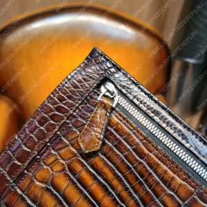 BERLUTI TERSIO ALLIGATOR LEATHER POUCH BROWN TERSIO-ALLIGATOR-E2 - Image 7