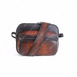 BERLUTI SCRITTO MESSENGER BAG BLACK GREY AND INTENSE COCOA S-1063