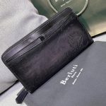 BERLUTI SCRITTO LEATHER LONG ZIPPED WALLET BLACK JOUR-V2